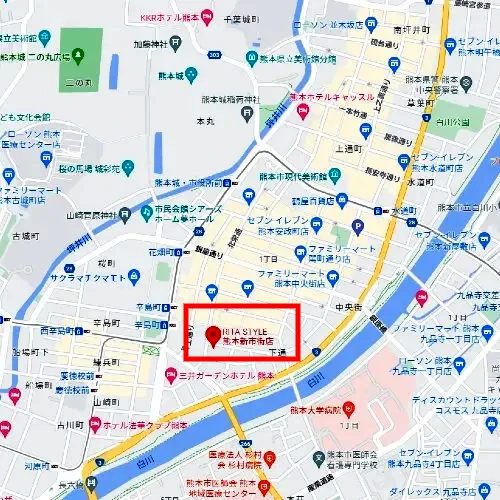 熊本県熊本市中央区新市街店12-3　辛島公園前から徒歩1分