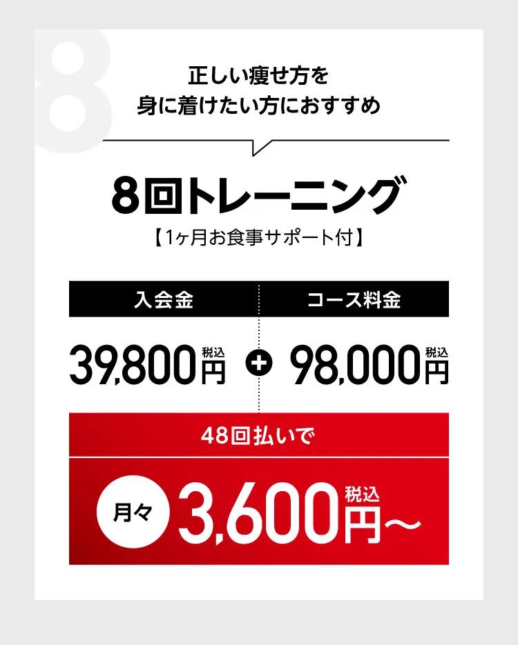 パーソナルトレーニング　1か月コース