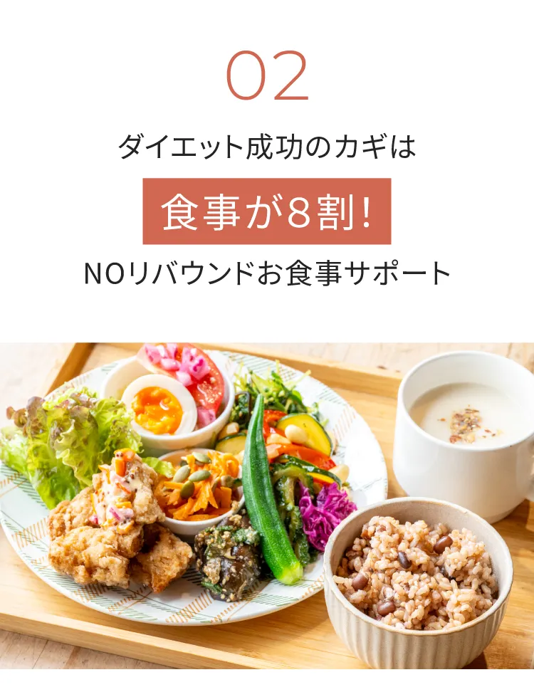 ダイエット成功のカギは食事が8割　リバウンドしないお食事サポート