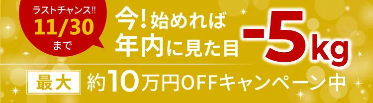 2024年11月30日　土曜日まで最大約10万円オフキャンペーン中