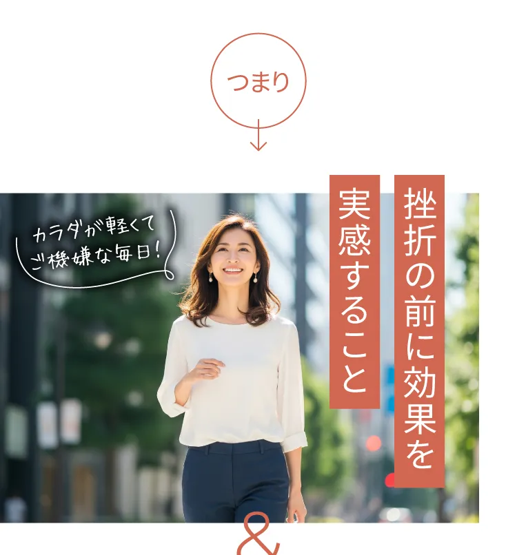 つまり　　挫折の前に効果を実感すること