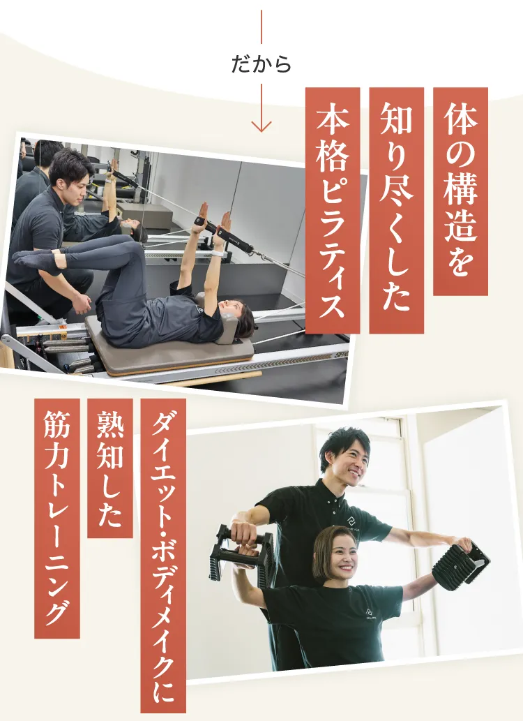 パーソナルジムだからこそできる体の構造を知り尽くした本格ピラティス