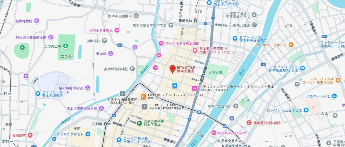 リタスタイル 熊本上通店のGoogleMap