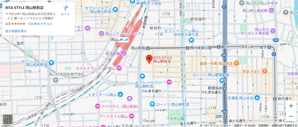 リタスタイル 岡山駅前店のGoogleMap