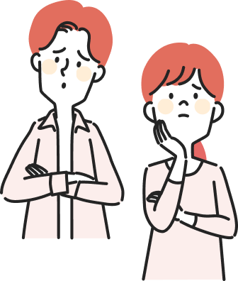 悩んでいる様子のイラスト