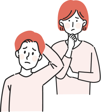 悩んでいる様子のイラスト